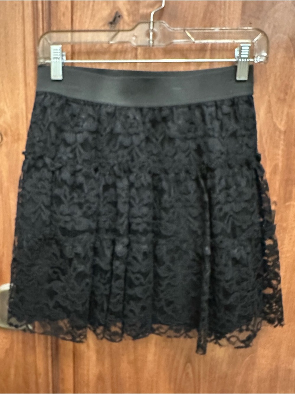 Elle Black Floral Lace Circle Skirt